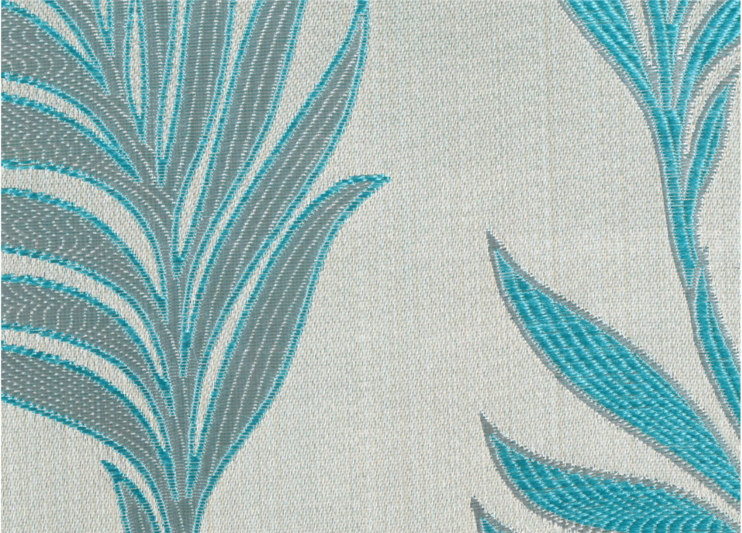 Maharani Jacquard Leaf Silver Blue Curtains 80% Blackout Window Drapes Pair - Kapissh