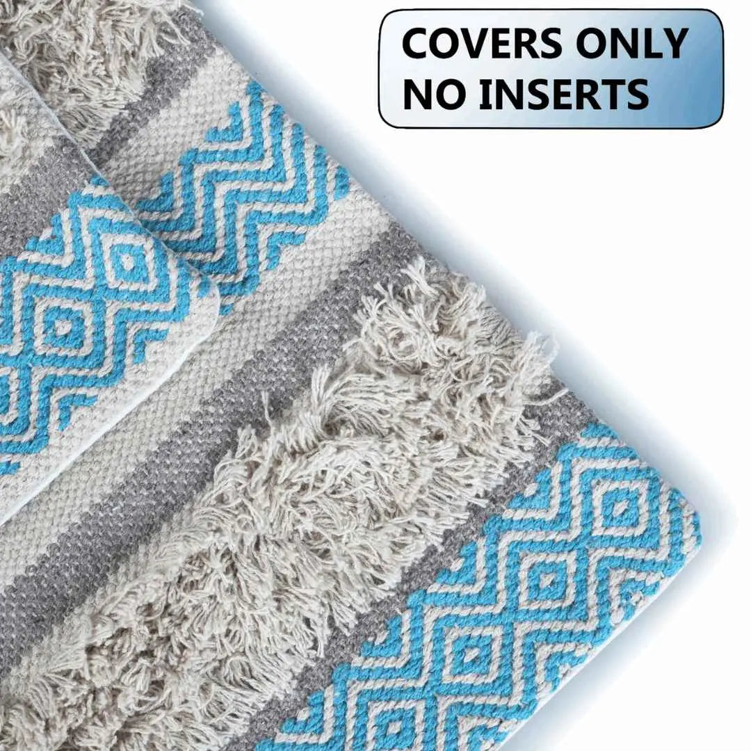 Maya Decorative Cotton Blue throw Pillow Covers - Kapissh