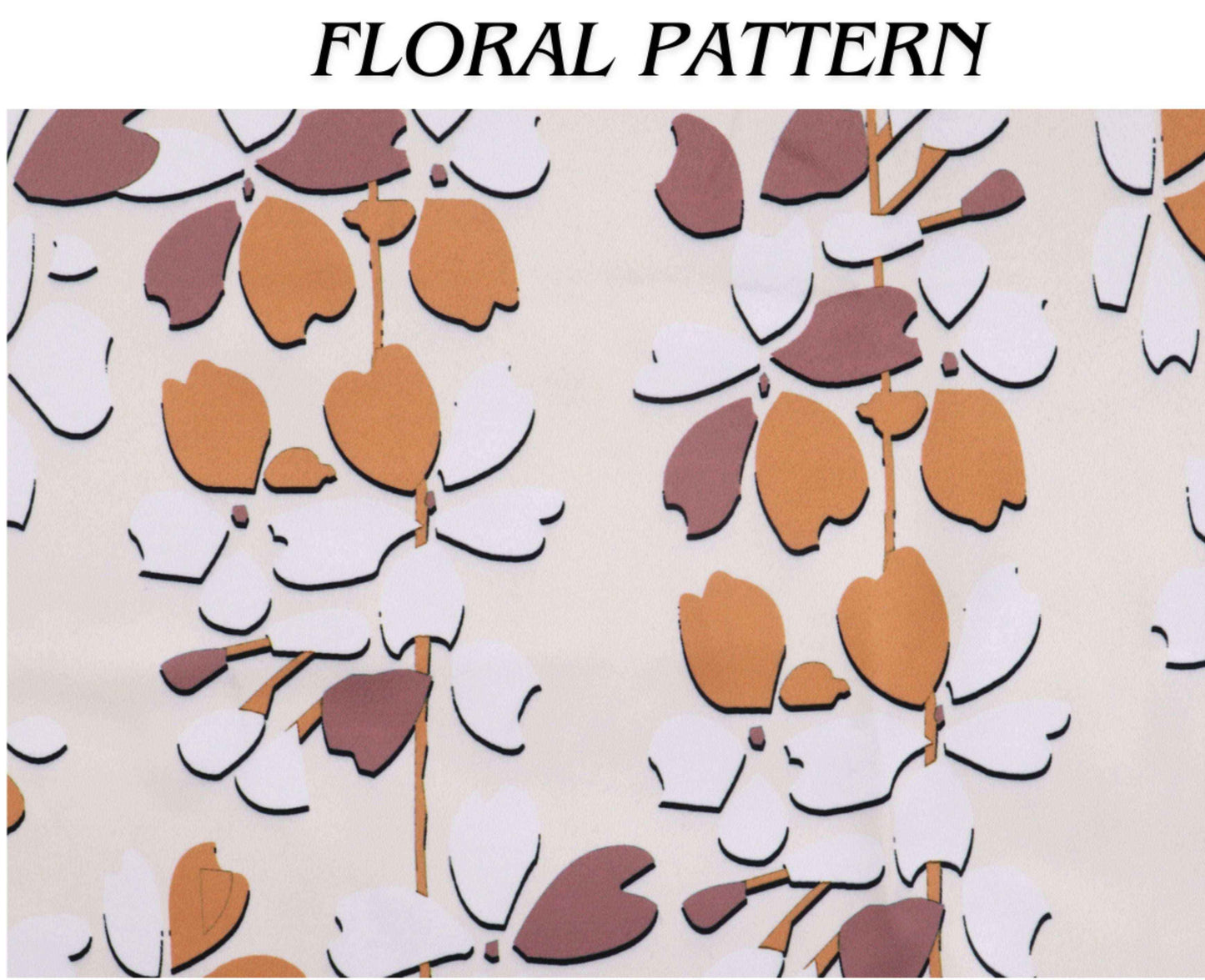 Winnetka Floral Cream Beige Room Darkening Brown Curtains - Kapissh