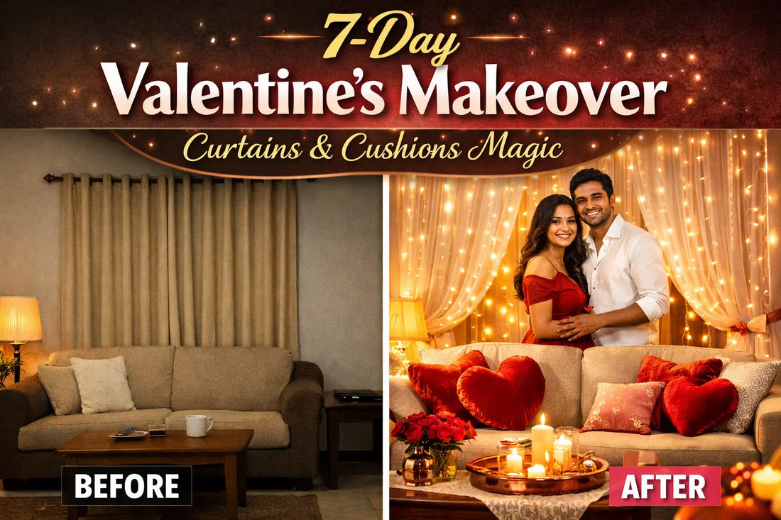 Valentine's Week 2026: 7-Day Romantic Home Makeover with Curtains & Cushions