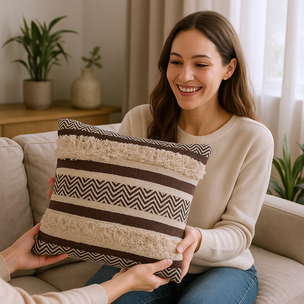 Handcrafted Cotton Tufted Throw Pillow Covers - Maya Series - Kapissh