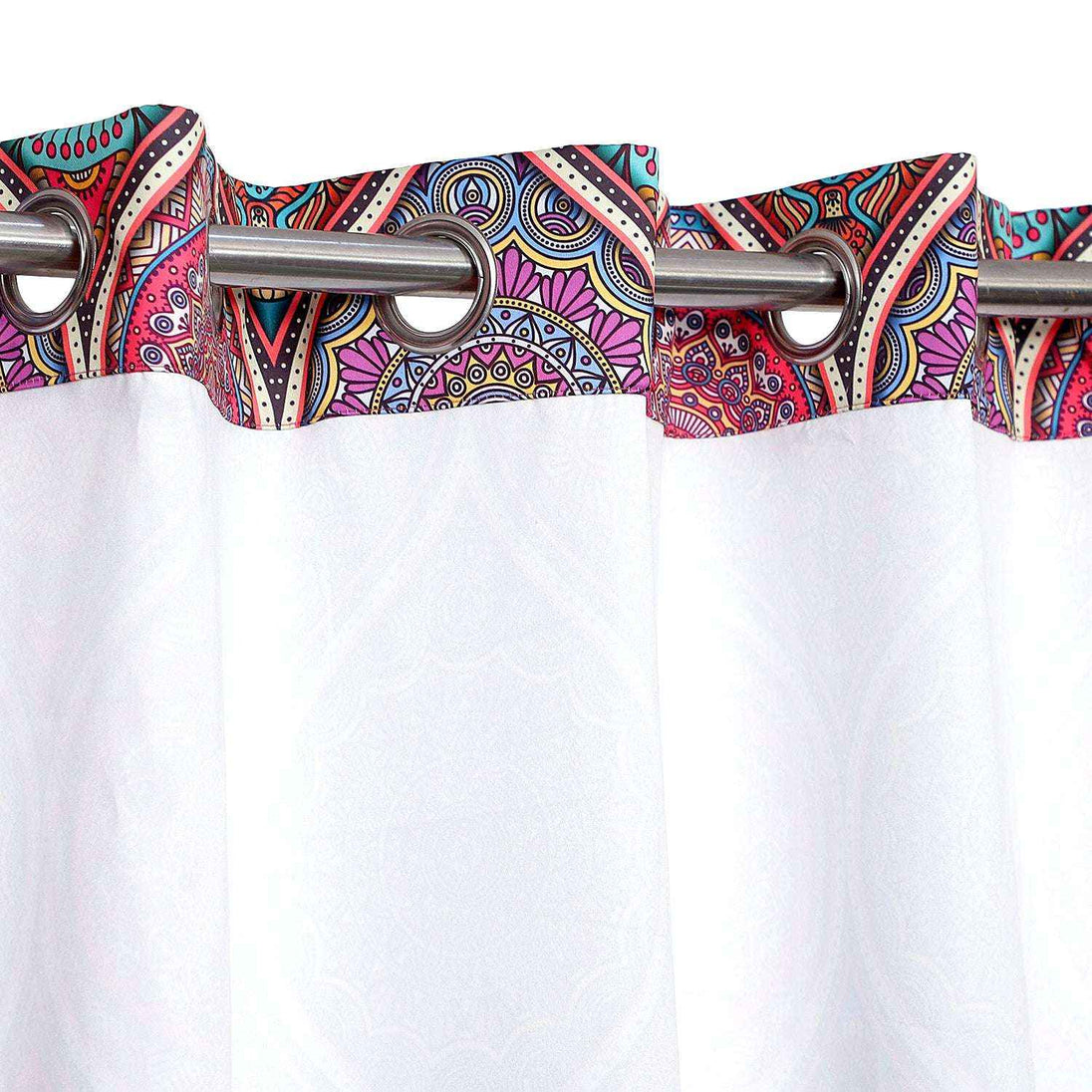 Winnetka Multicolor Purple Violet Pink Curtains - Kapissh