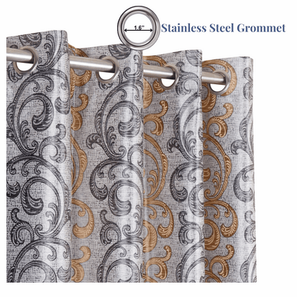 Demore Damask Curtains Farmhouse Boho Drapes Pair - Kapissh