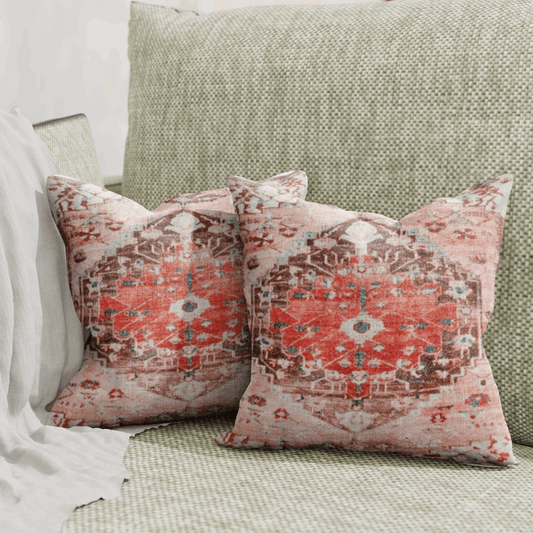 Morocco Cotton Pink Throw Pillow Covers Rug Style Pillow - Kapissh