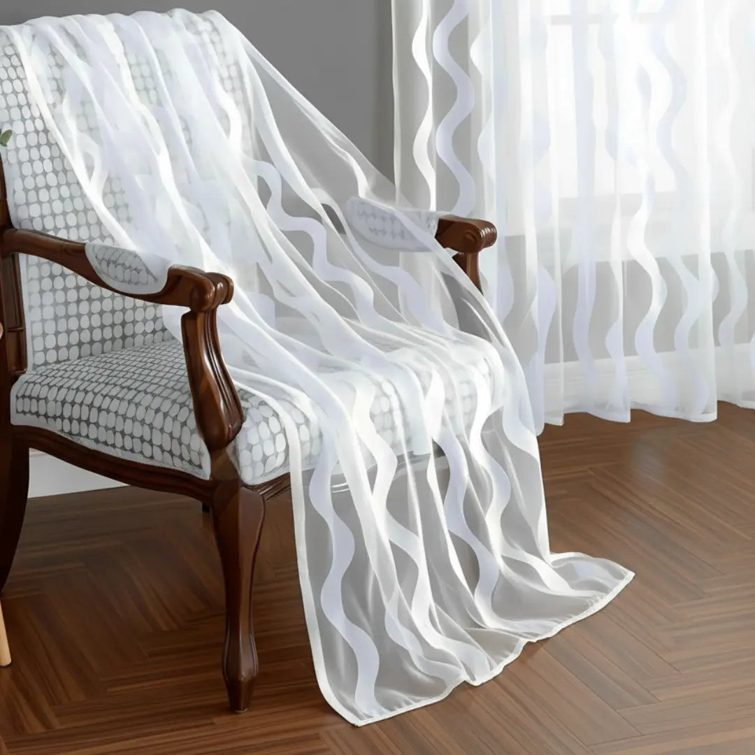 Ocean Embroidered Window Treatment Decorative Sheer Curtains Kapissh