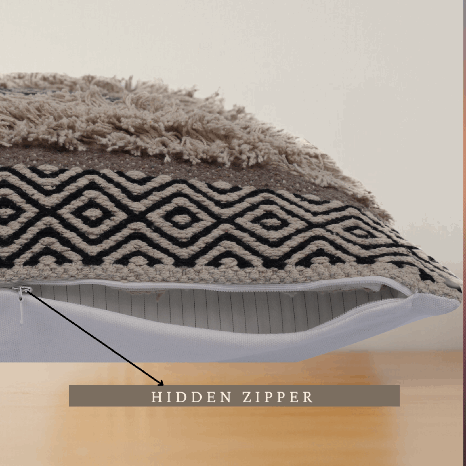 Maya Tufted 100% Cotton Woven Throw Pillow Covers Black Pair - Kapissh