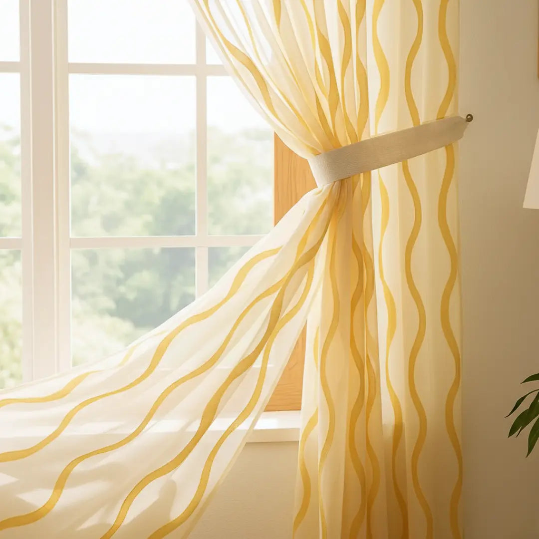 Ocean Embroidered Window Treatment Decorative Sheer Curtains Kapissh