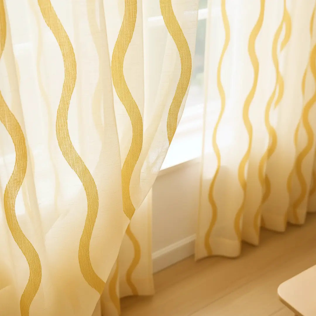 Ocean Embroidered Window Treatment Decorative Sheer Curtains Kapissh