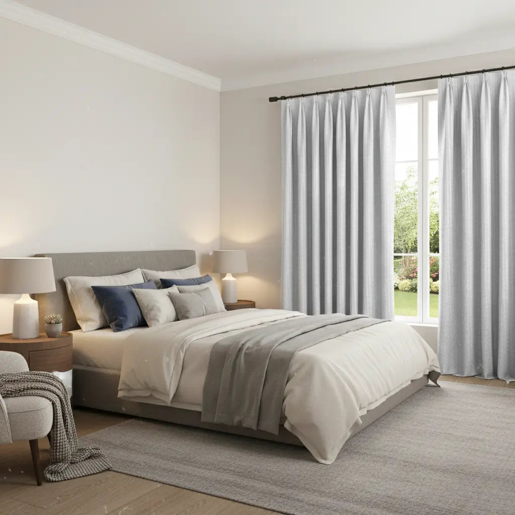 Lux Linen Herringbone Curtains – Light Filtering & Elegant Window Drapes Kapissh