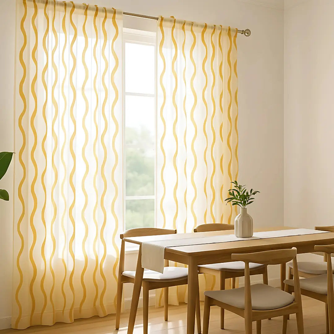 Ocean Embroidered Window Treatment Decorative Sheer Curtains Kapissh