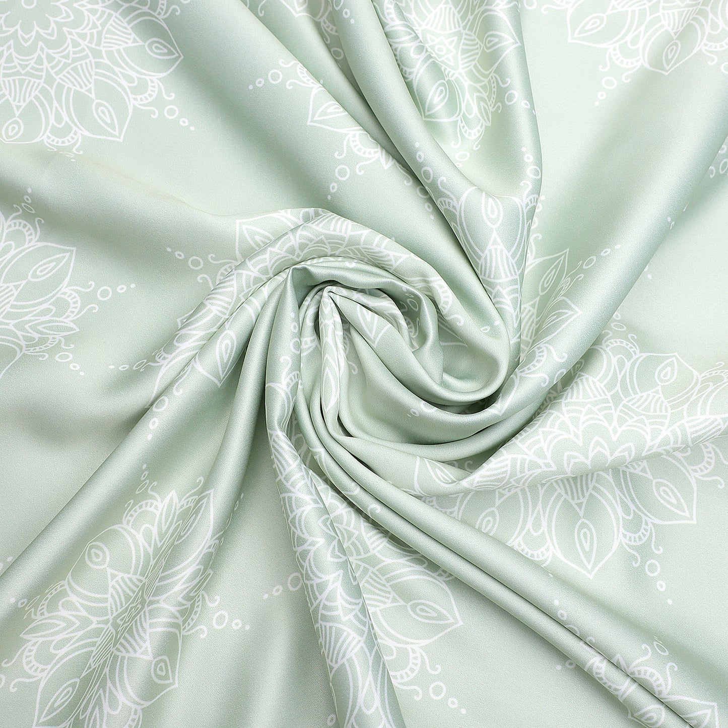 Winnetka Green White Mandala Room Darkening Curtains Pair - Kapissh