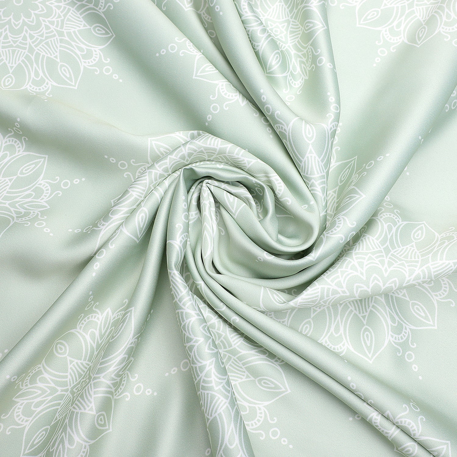 Winnetka Green White Mandala Room Darkening Curtains Pair - Kapissh