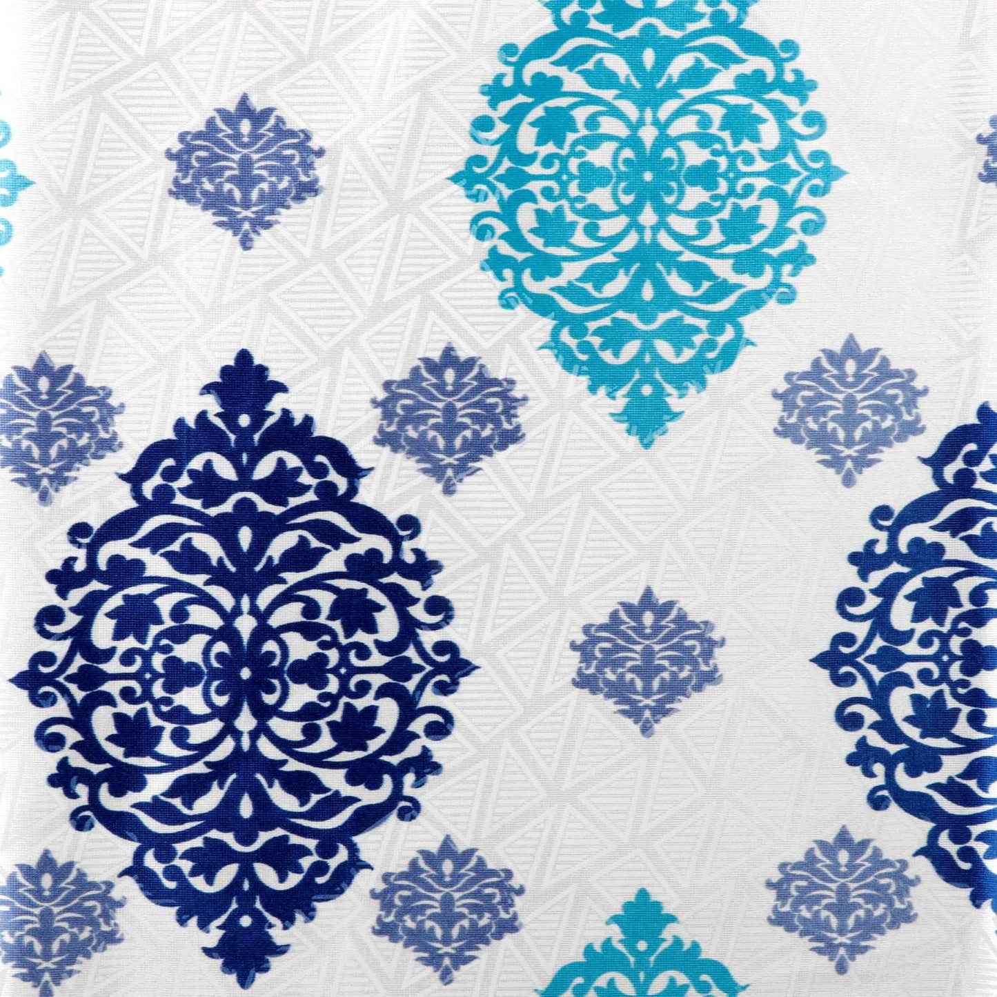 Raeya Damask Blue Curtain Pair - Kapissh