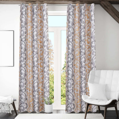 Demore Damask Curtains Farmhouse Boho Drapes Pair - Kapissh
