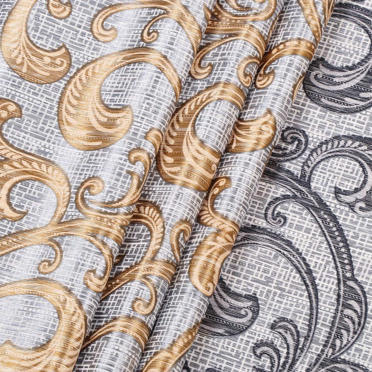 Demore Damask Curtains Farmhouse Boho Drapes Pair - Kapissh