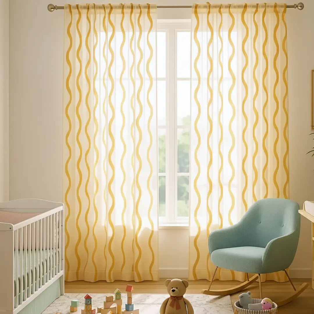 Ocean Embroidered Window Treatment Decorative Sheer Curtains Kapissh