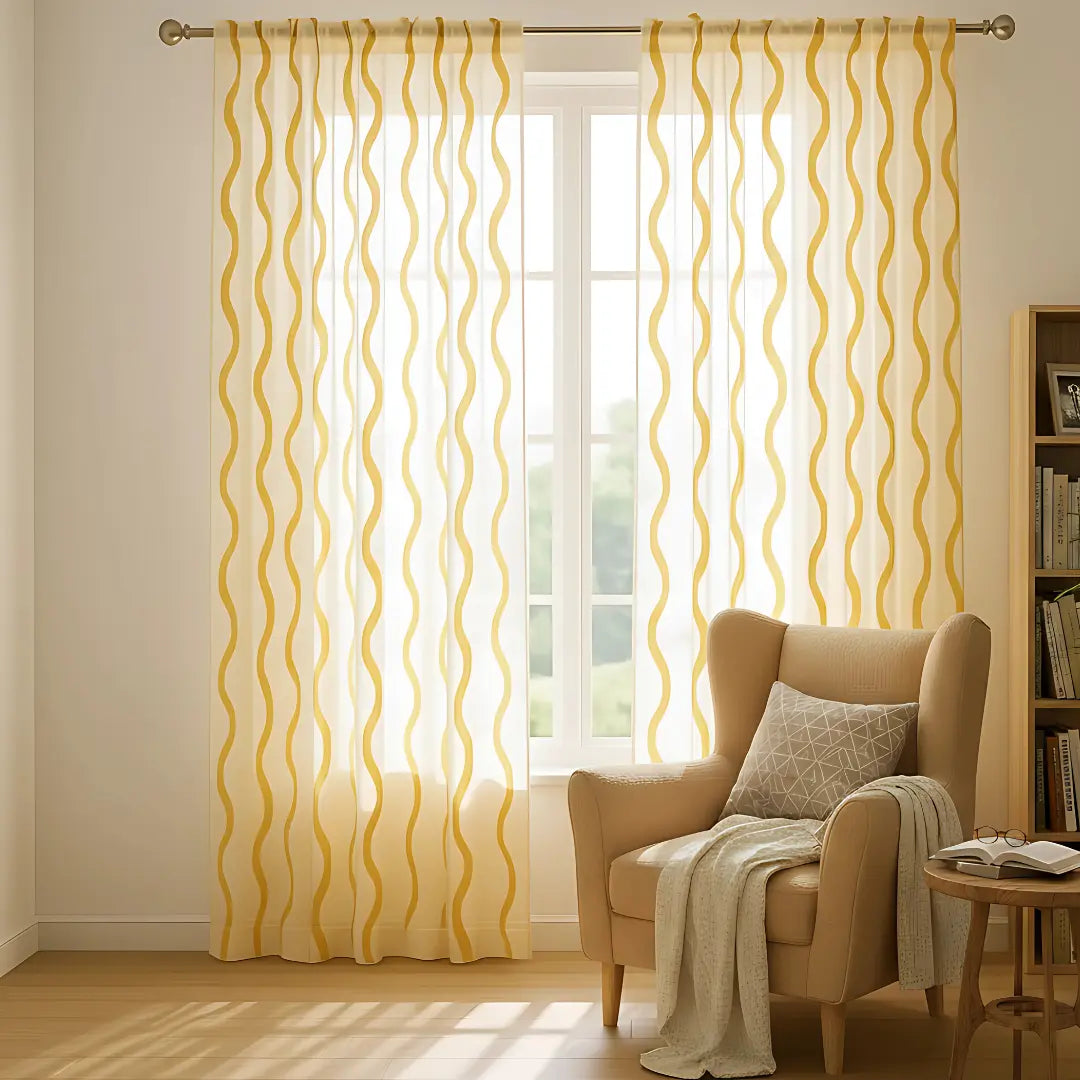 Ocean Embroidered Window Treatment Decorative Sheer Curtains Kapissh