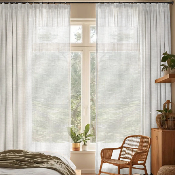 Brazil Linen-Look Sheer Curtains Kapissh