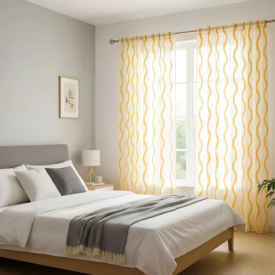 Ocean Embroidered Window Treatment Decorative Sheer Curtains Kapissh