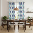 Raeya Damask Boho Curtains Blue Light Weight Kapissh