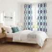 Raeya Damask Boho Curtains Blue Light Weight Kapissh