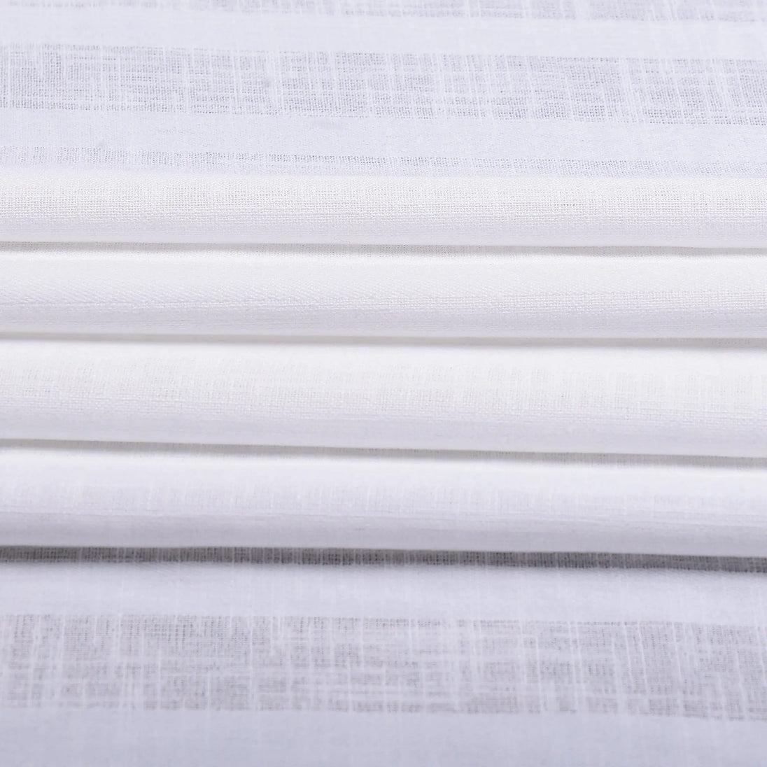 Ocean DeepStripe Linen-Look Sheer Curtains – Light-Filtering Drapes for Living Room & Bedroom Kapissh