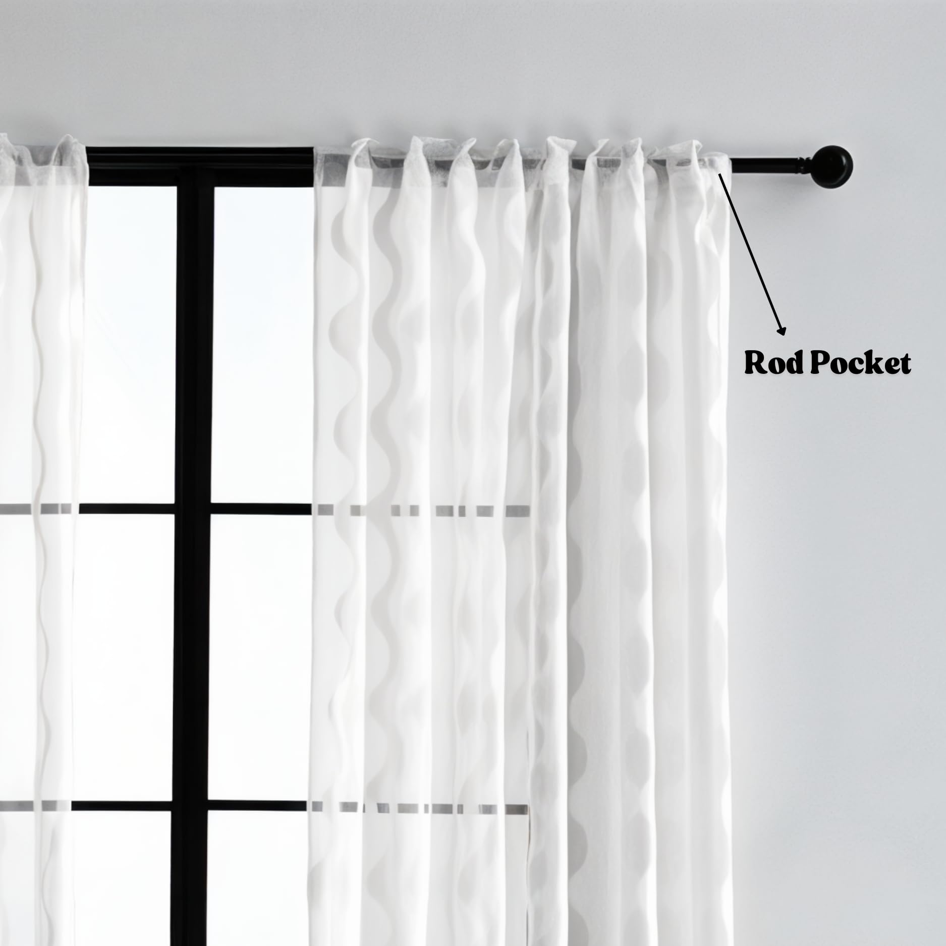 Ocean Embroidered Sheers Curtains Voile Net - Kapissh