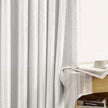 Ocean DeepStripe Linen-Look Sheer Curtains – Light-Filtering Drapes for Living Room & Bedroom Kapissh