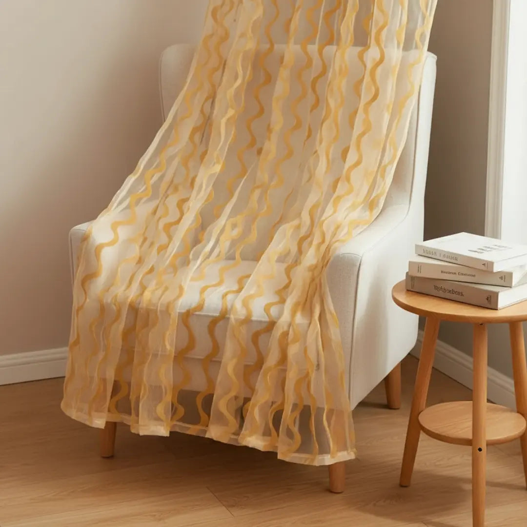 Ocean Embroidered Window Treatment Decorative Sheer Curtains Kapissh