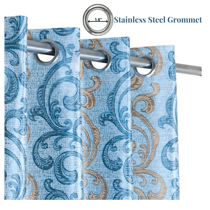 Demore Damask Curtains Farmhouse Boho Drapes Pair - Kapissh