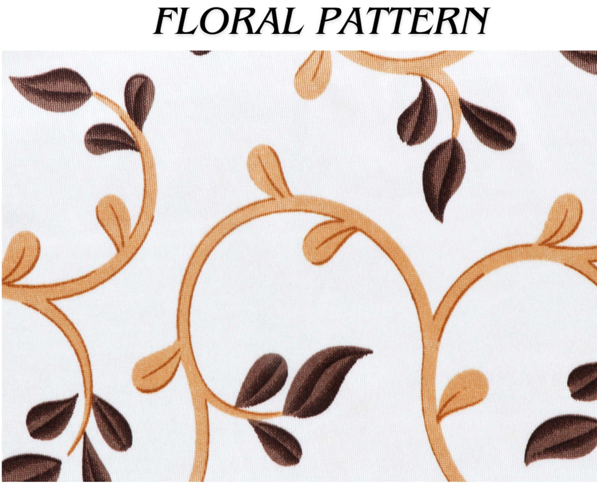 Theodore Floral Leaf Cream Curtains Pair - Kapissh