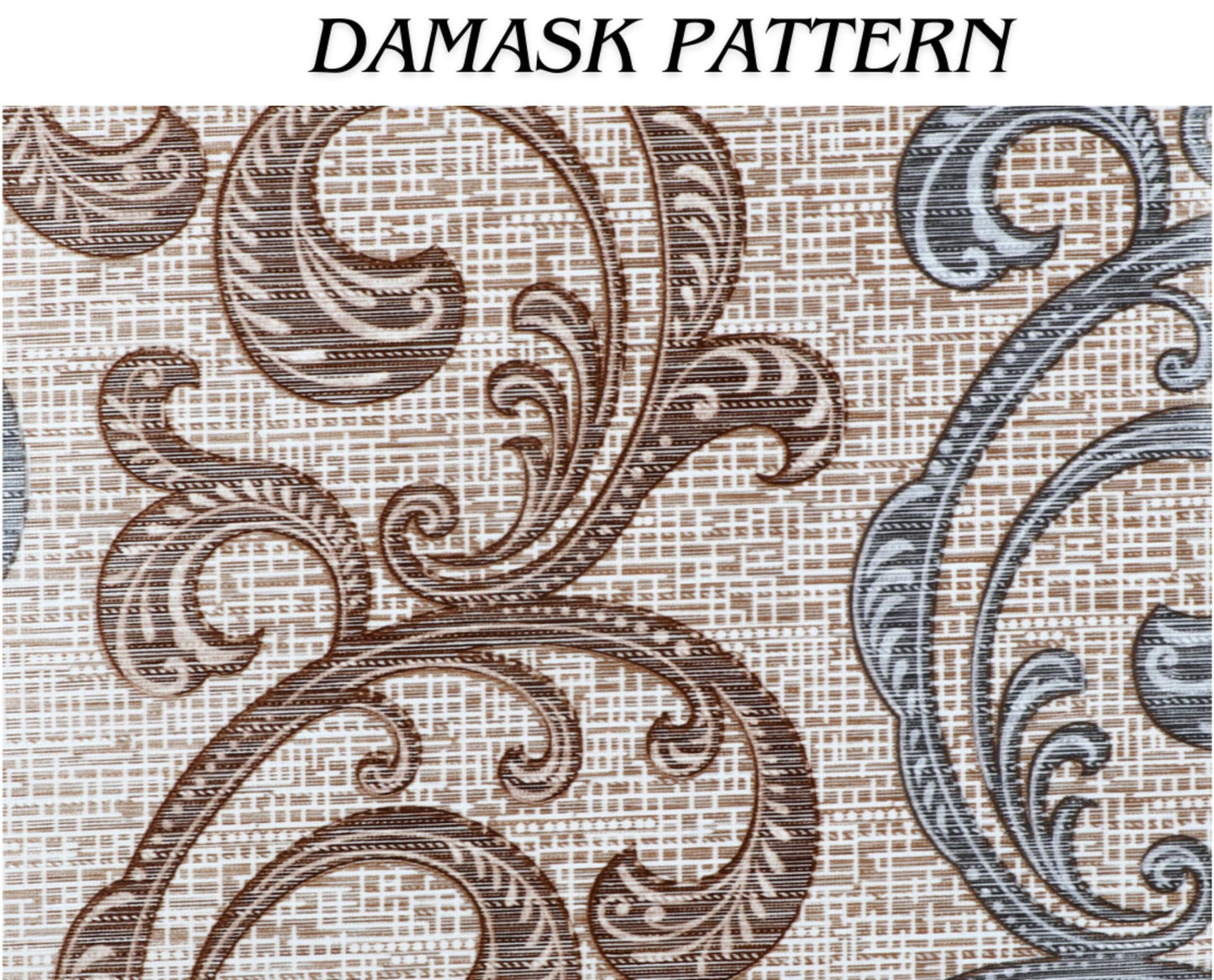 Demore Damask Curtains Farmhouse Boho Drapes Pair - Kapissh
