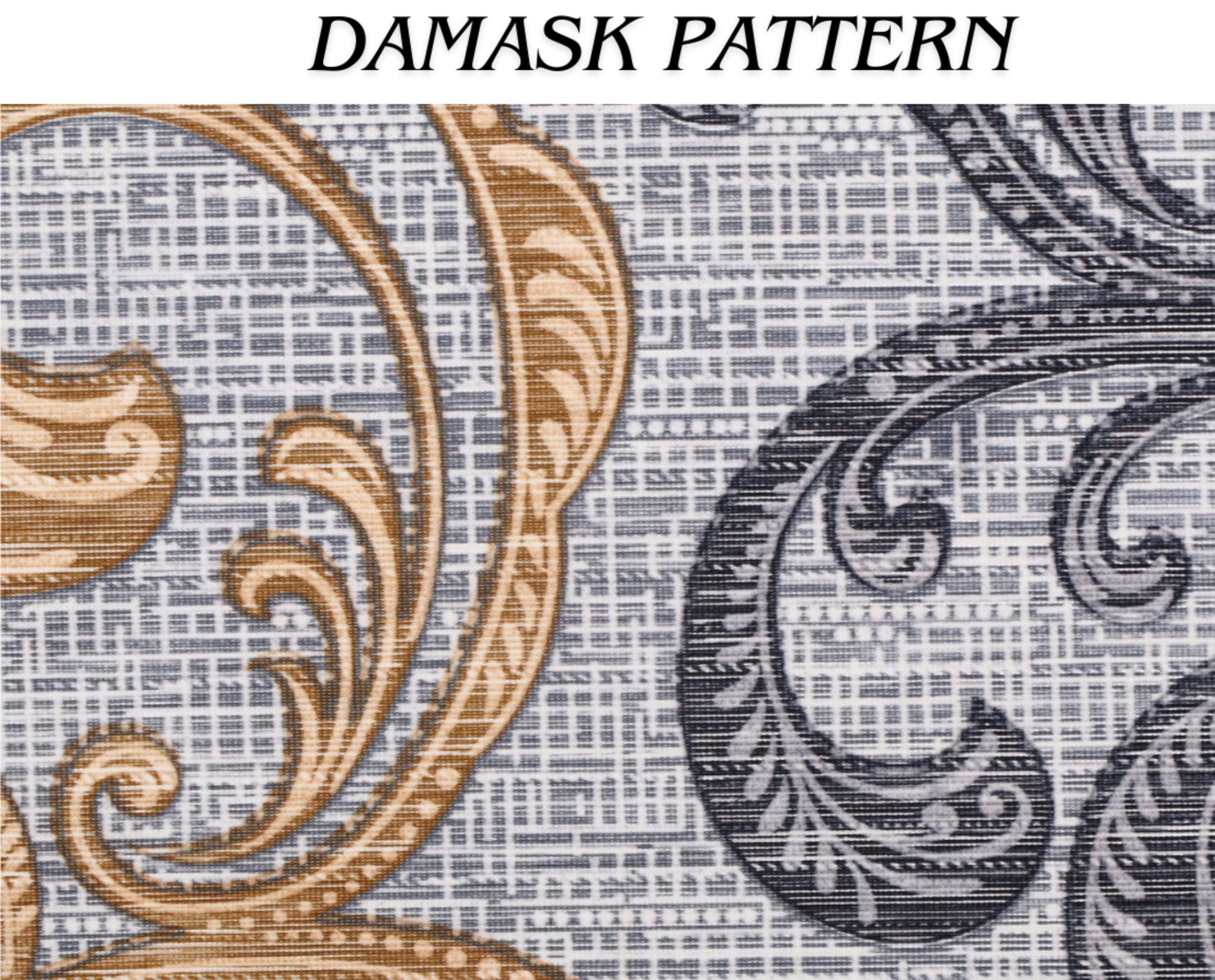 Demore Damask Curtains Farmhouse Boho Drapes Pair - Kapissh