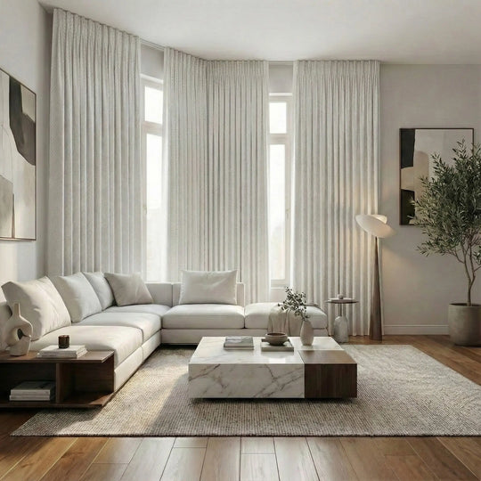 Lux Linen Herringbone Curtains – Light Filtering & Elegant Window Drapes Kapissh