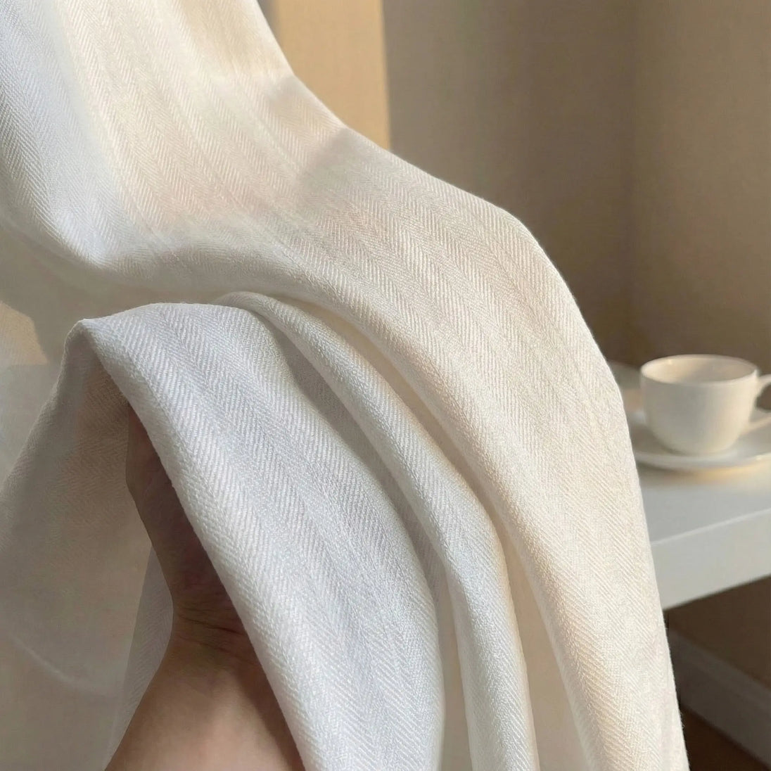 Lux Linen Herringbone Curtains – Light Filtering & Elegant Window Drapes Kapissh