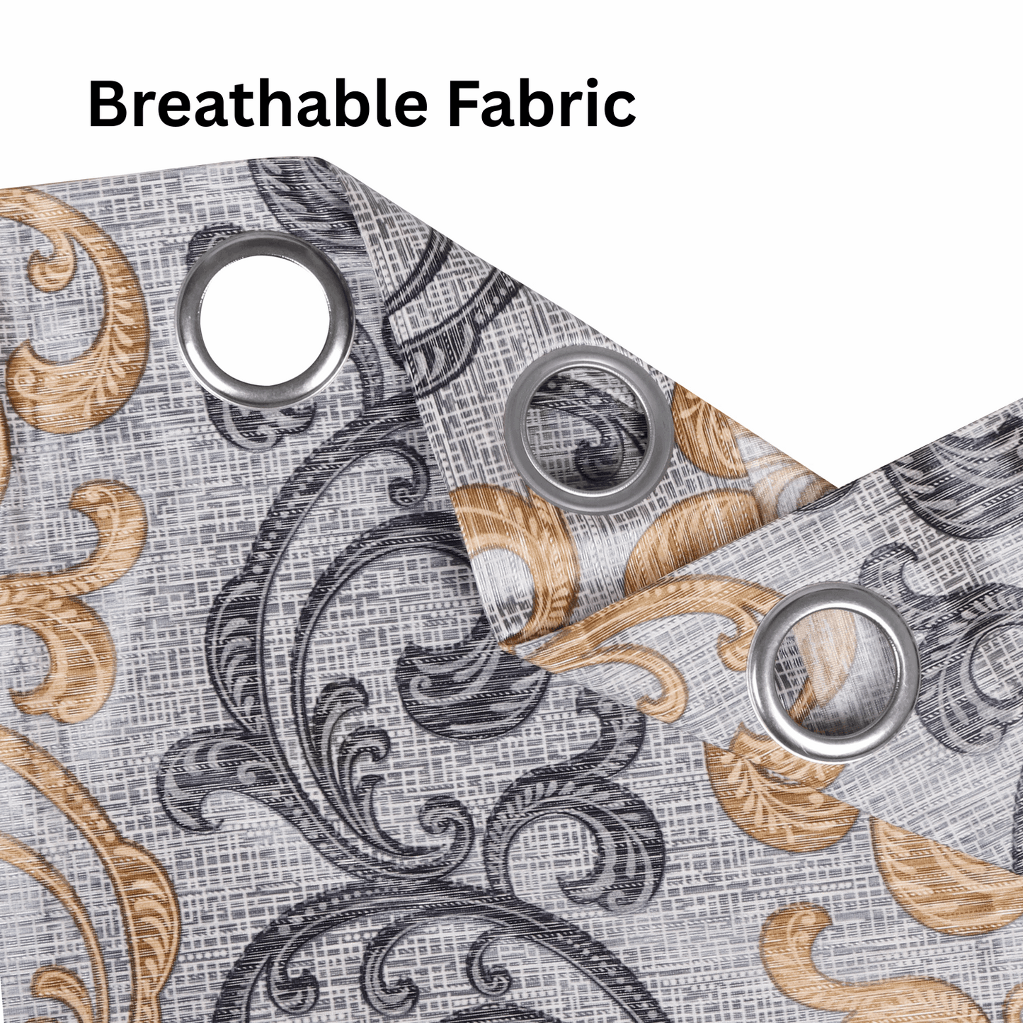 Demore Damask Curtains Farmhouse Boho Drapes Pair - Kapissh
