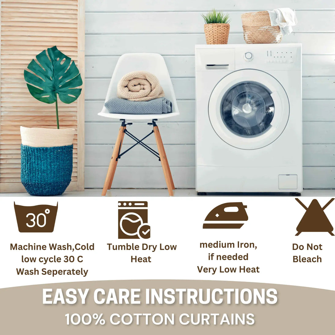 Pioneer Cotton Farmhouse Curtains Damask Boho