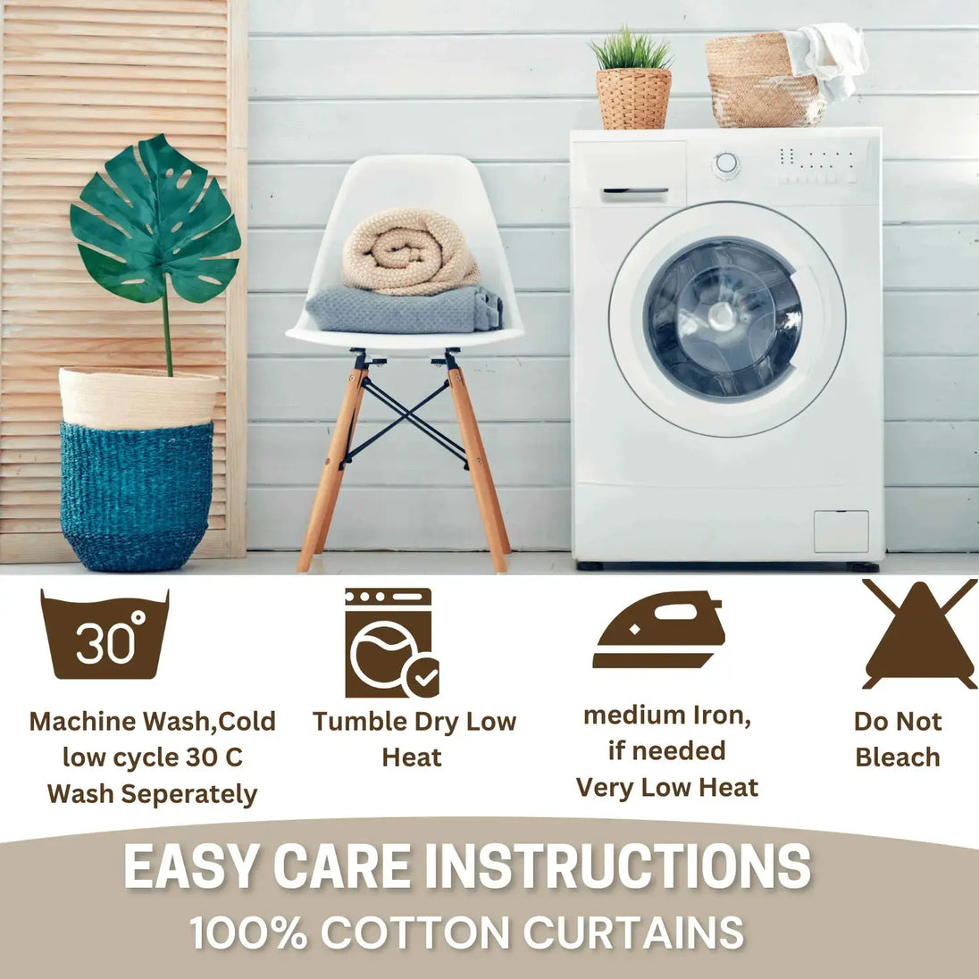 Pioneer Cotton Farmhouse Curtains Damask Boho - Kapissh