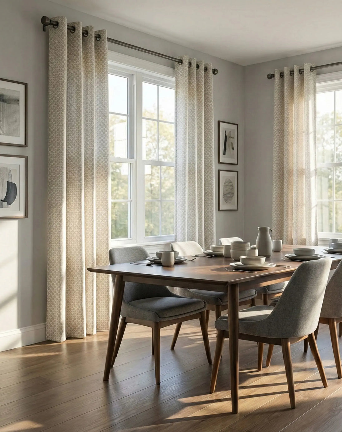 Haven Mosaic Thermal Dimout Curtains – Soft Light Filtering & Thermal Support Kapissh