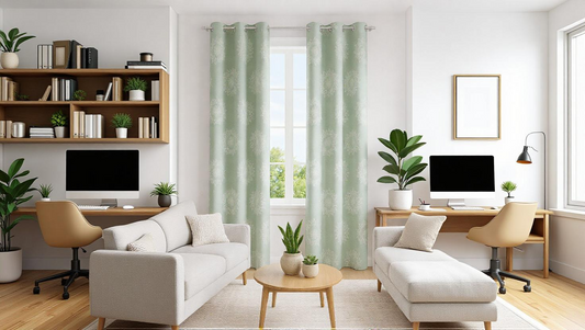 Winnetka Green White Mandala Room Darkening Curtains Pair