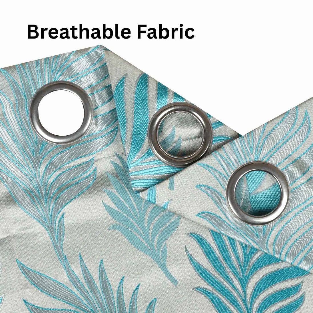 Maharani Medallion Room Darkening Green White Curtains - Kapissh