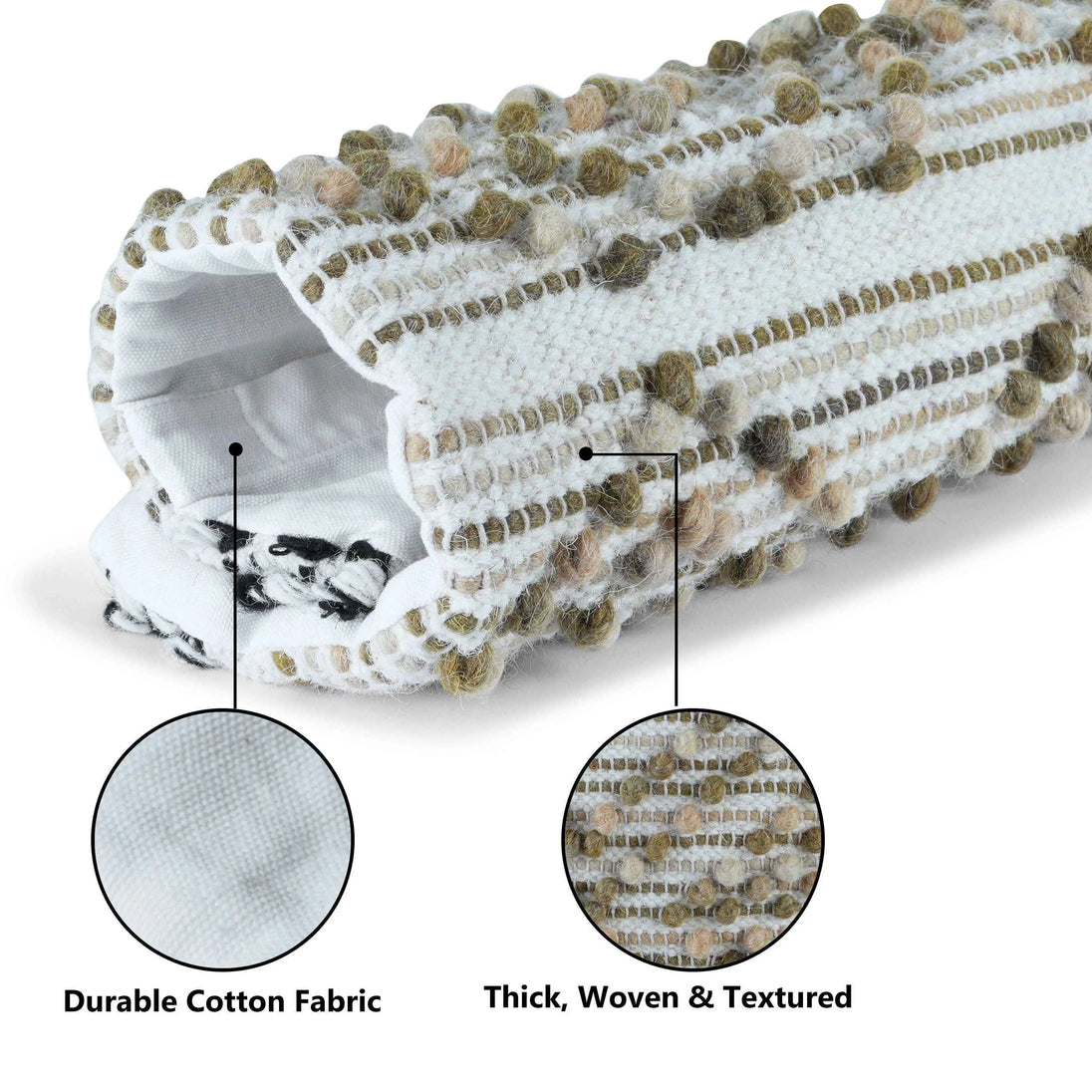 "Thick woven textured cushion material"