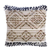 Boho cushion cover with tribal pattern and fringe
