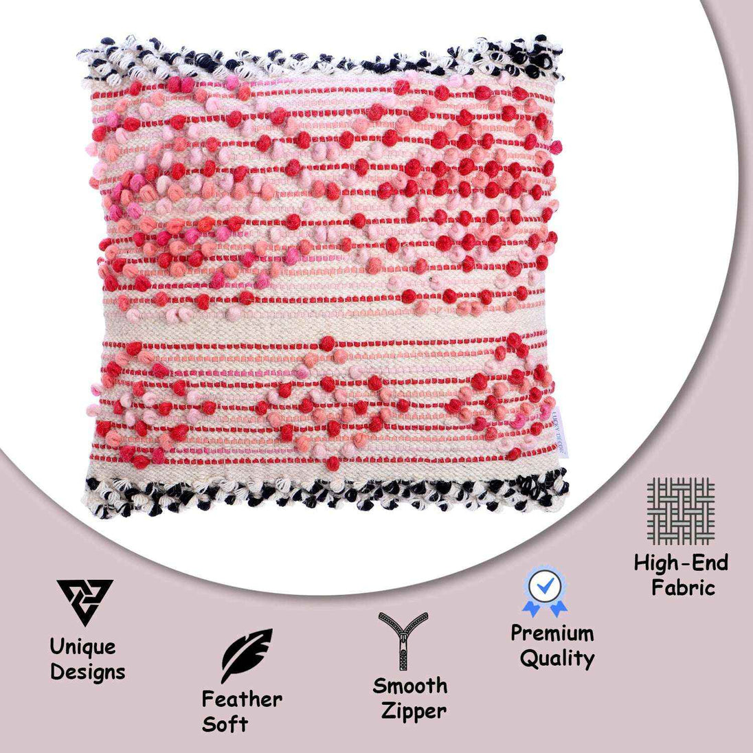 "Premium boho pillow with textured fabric"