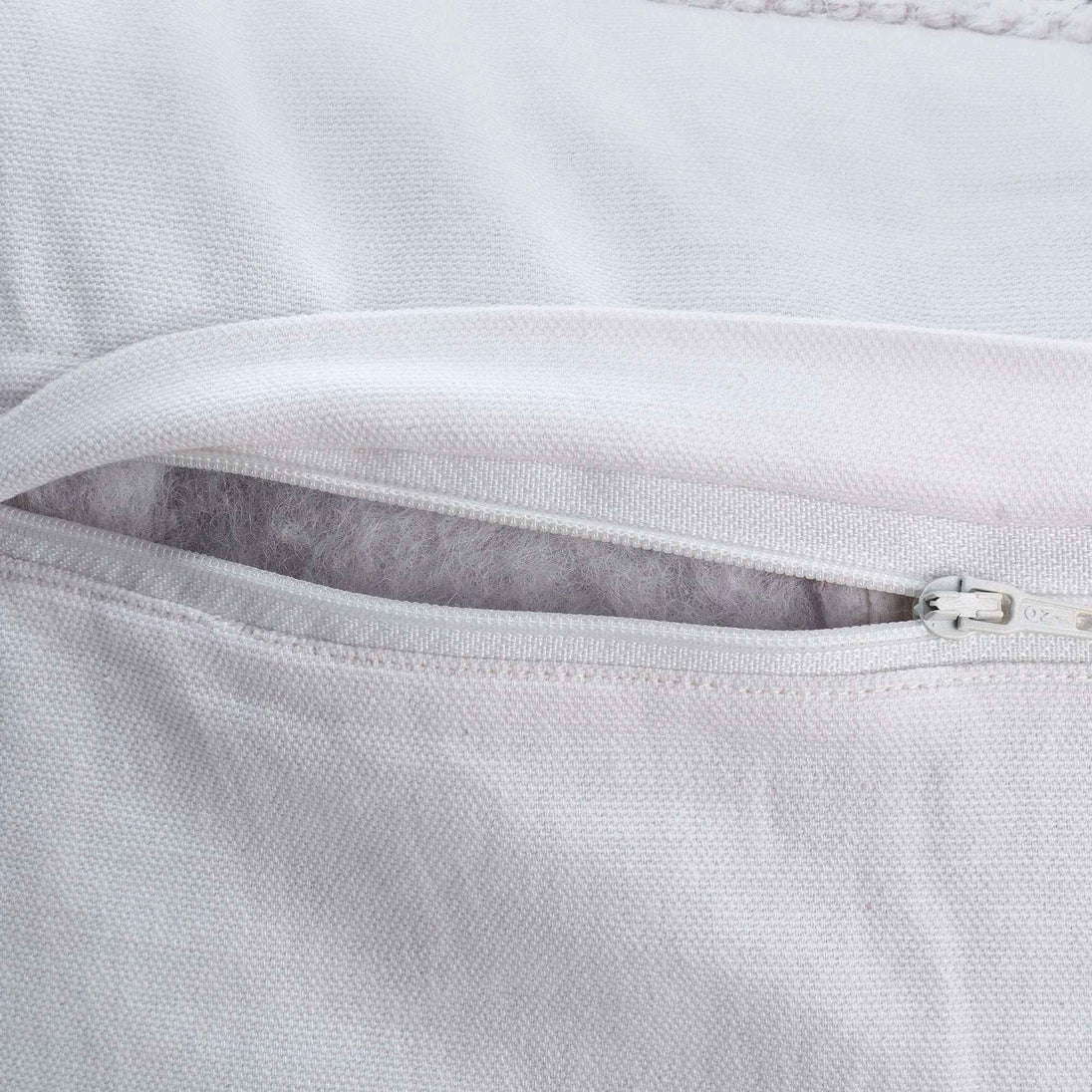 Soft fabric pillow with hidden zipper"