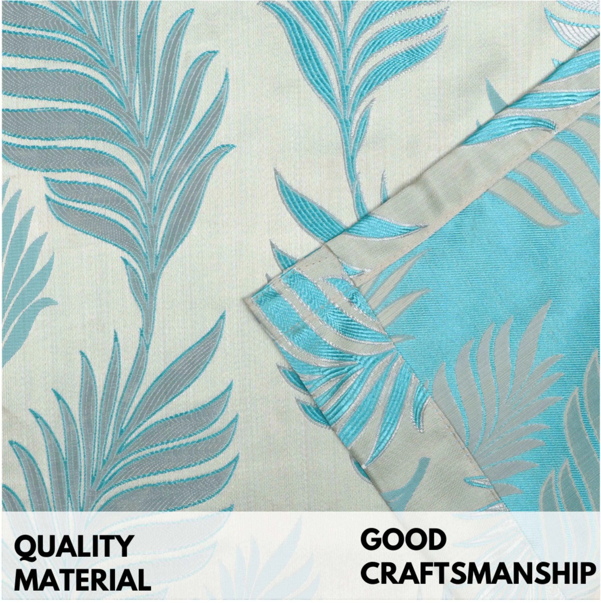 Maharani Medallion Room Darkening Green White Curtains - Kapissh