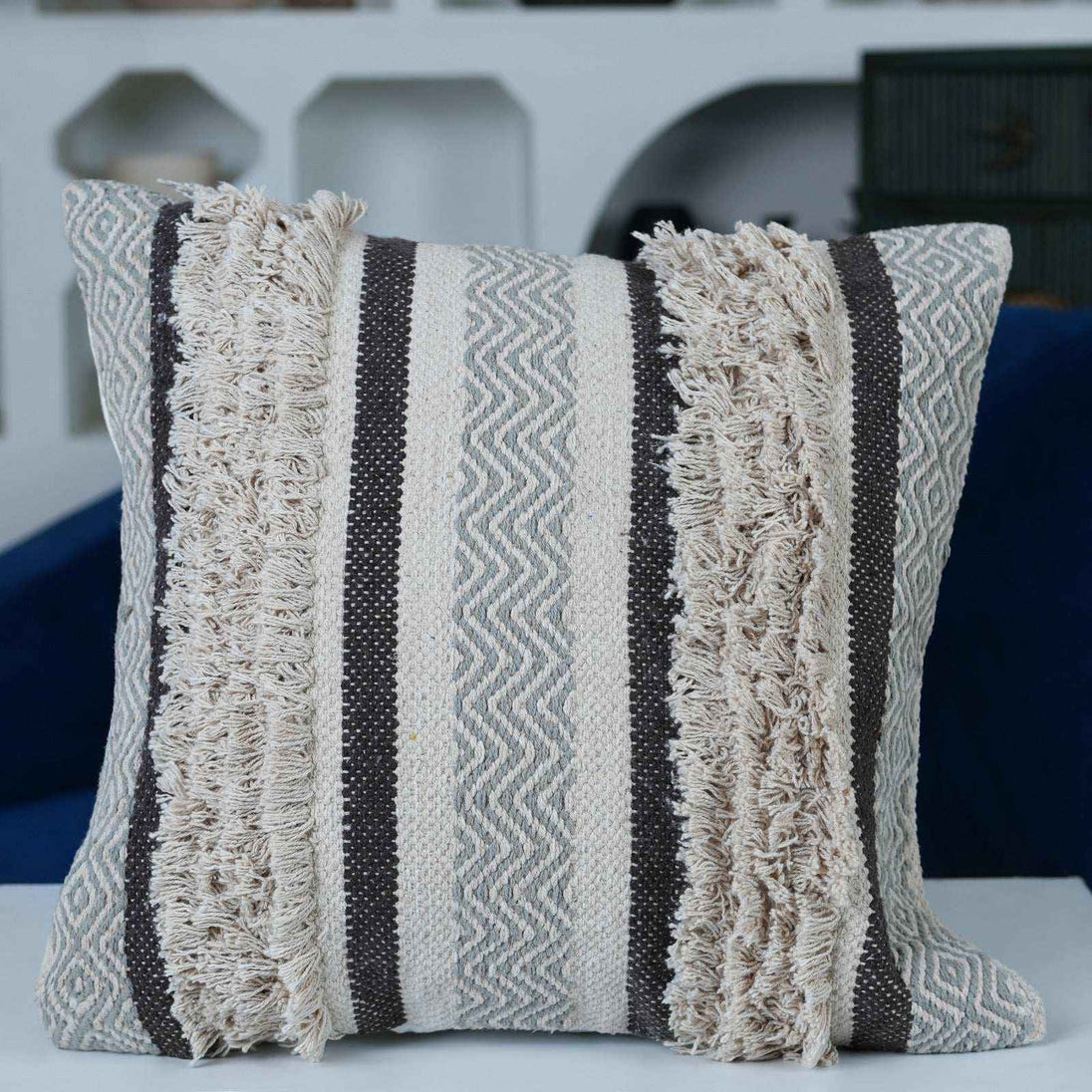 Maya decorative Cotton Grey Throw Pillow Covers - Kapissh