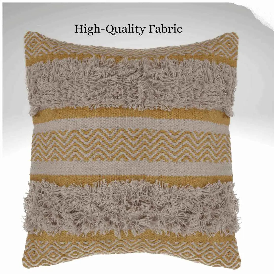 Maya Decorative Cotton Yellow Throw Pillow Covers - Kapissh