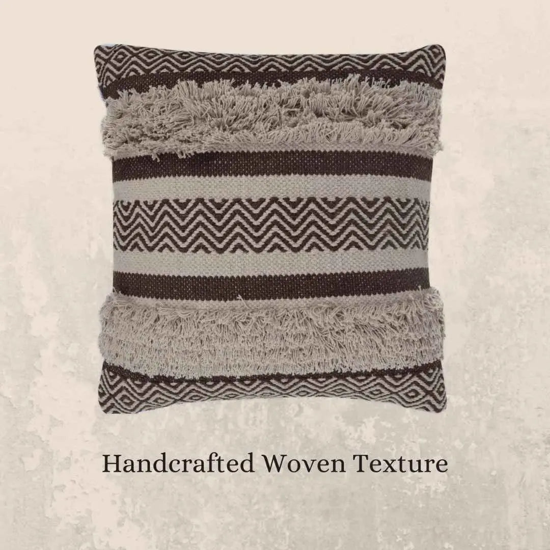 Maya decorative Cotton Brown Throw Pillow Covers - Kapissh