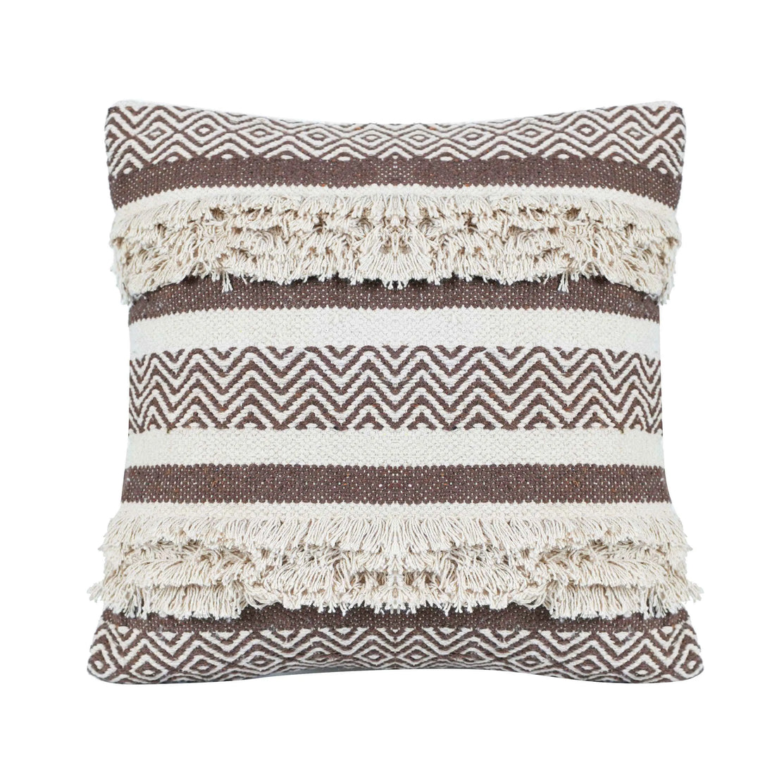 Maya decorative Cotton Brown Throw Pillow Covers - Kapissh